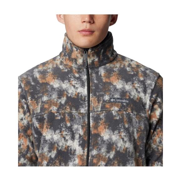Mens Columbia Steens Mountain Printed Jacket Dark Stone Timberwood Fleece Zip, S - Picture 7 of 16